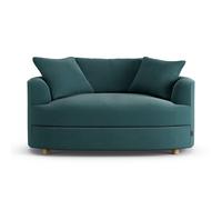 Habitat Sacha Fabric Cuddle Chair - Teal - Ash Leg