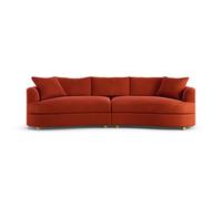 Habitat Sacha Velvet 4 Seater Sofa - Burnt Orange - Ash Leg