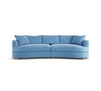 Habitat Sacha Velvet 4 Seater Sofa - Sky Blue - Ash Leg