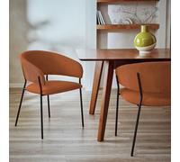 Habitat Sawyer Pair of Fabric Dinner Chair - Orange