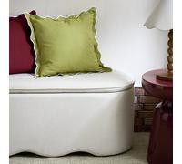 Habitat Scallop Cushion - Olive Green - 43x43cm