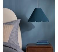 Habitat Scallop Edge Blue Lampshade - 32cm