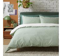 Habitat Seersucker Gingham Woven Green Bedding Set- Single