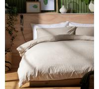 Habitat Seersucker Plain Taupe Bedding Set - Single