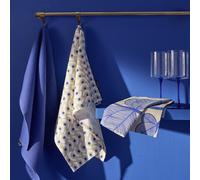 Habitat Set of 3 Tea Towels - Blue Leave & Wiggle