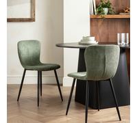 Habitat Shai Pair of Fabric Chairs - Green