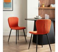 Habitat Shai Pair of Fabric Chairs - Orange