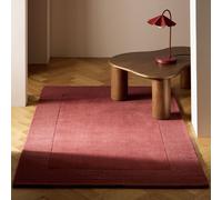 Habitat Simple Border Burgundy Wool Cut Pile Rug - 160x230cm
