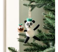 Habitat Single Panda with Pudding Christmas Hanging Ornament