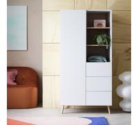 Habitat Skandi 1 Door 3 Drw Open Wardrobe -White Two Tone