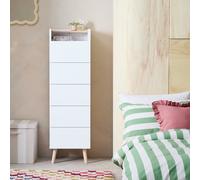 Habitat Skandi 5 Drawer Tallboy - White Two Tone