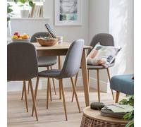 Habitat Skandi Oak Dining Table & 4 Grey Chairs