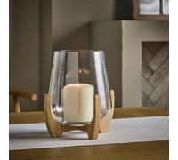 Habitat Small Hurricane Candle Holder with Wooden Legs