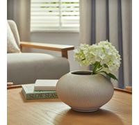 Habitat Small Ribbed Ceramic Vase - Natural