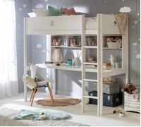 Habitat Stars High Sleeper Bed, Desk and Shelves -White
