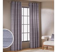 Habitat Stockholm Stripe Blackout Eyelet Curtains - Grey - 168x138cm