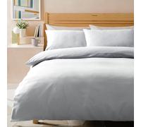 Habitat Stonewashed Cotton Plain White Bedding Set-Superking