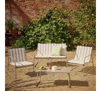 Habitat Stripe 4 Seater Metal Patio Set - Grey