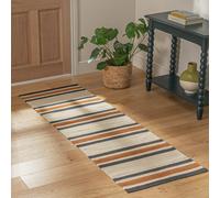 Habitat Stripe Charcoal Flatweave Runner - 66x200cm
