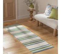 Habitat Stripe Green Runner - 66x200cm