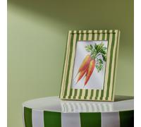 "Habitat Stripe Printed Green Picture Frame - 4x6"""