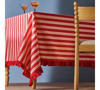 Habitat Stripe Wipe Clean Table Cloth - Red & Pink