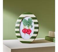 "Habitat Striped Oval Green Resin Picture Frame - 4x6"""