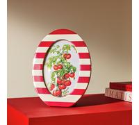 "Habitat Striped Oval Red Resin Picture Frame - 4x6"""