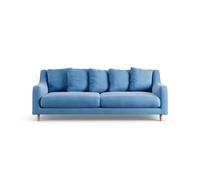 Habitat Swift Velvet 3 Seater Sofa - Blue - Ash Leg