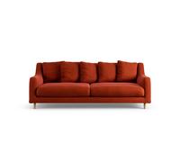 Habitat Swift Velvet 3 Seater Sofa - Burnt Orange - Ash Leg