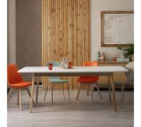 Habitat Sylas Extending 6-8 Seater Dining Table- White & Oak