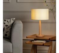 Habitat Tapered Wood Table Lamp - Walnut & Natural