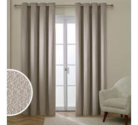 Habitat Textured Blackout Boucle Eyelet Curtain - Stone - 168x183cm
