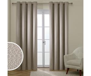 Habitat Textured Blackout Boucle Eyelet Curtain - Stone - 168x228cm