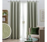 Habitat Textured Blackout Eyelet Curtains - Green -168x183cm