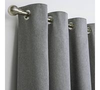 Habitat Textured Blackout Eyelet Curtains - Grey - 117x137cm