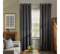 Habitat Textured Blackout Eyelet Curtains - Grey - 168x183cm