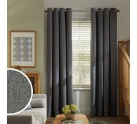 Habitat Textured Blackout Eyelet Curtains - Grey - 168x229cm