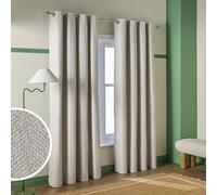 Habitat Textured Blackout Herringbone Eyelet Curtain - Cream - 168x229cm