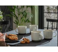 Habitat Textured Ripple Set of 4 Mugs - Chalk Grey