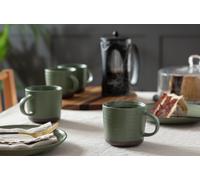 Habitat Textured Ripple Set of 4 Mugs - Sage