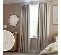 Habitat Thermal Blackout Linen Look Pencil Pleat Curtains - Oatmeal - 168x183cm