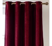 Habitat Thermal Chenille Blackout Eyelet Curtains - Berry -168x183cm