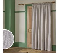 Habitat Thermal Herringbone Pencil Pleat Door Curtain - Cream - 117x213cm