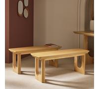 Habitat Trezy Pair of 2 Dining Benches - Natural
