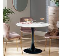 Habitat Tulip Marble Effect 4 Seater Dining Table - Black