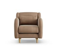 Habitat Turnmill Velvet Armchair - Latte - Ash Leg