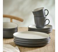 Habitat Two Tone 16 Piece Stoneware Dinner Set