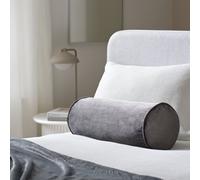 Habitat Velvet Bolster Cushion - Grey - 20x50cm