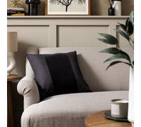 Habitat Velvet Panel Cushion - Grey & Black - 50x50cm